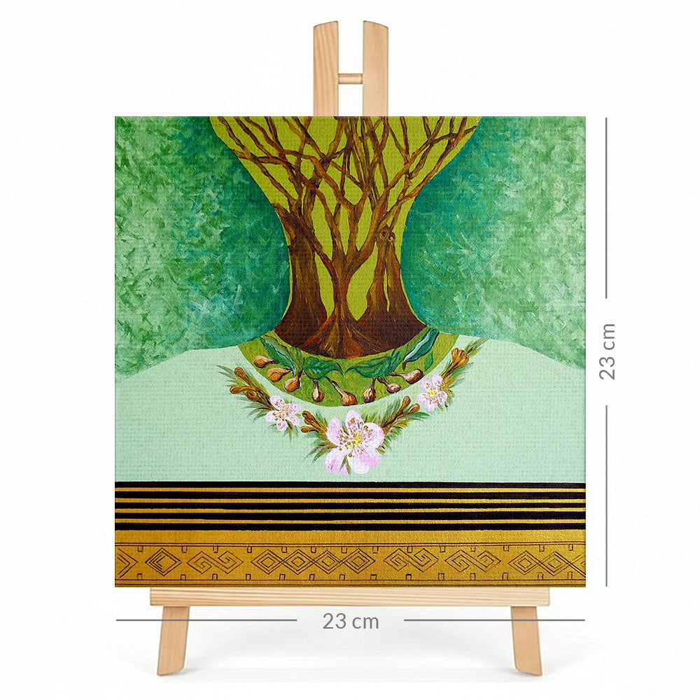 Print en lienzo con caballete decorativo: De la serie "Jai Kera" #1, Autora: Astrid Elena Moncada