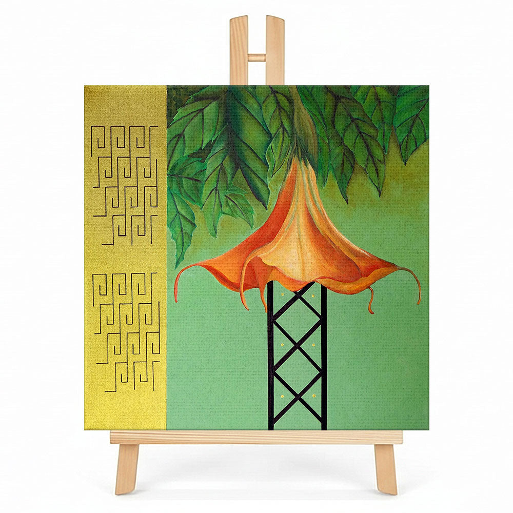 Print en lienzo con caballete decorativo: De la serie "Jai Kera" #2, Autora: Astrid Elena Moncada