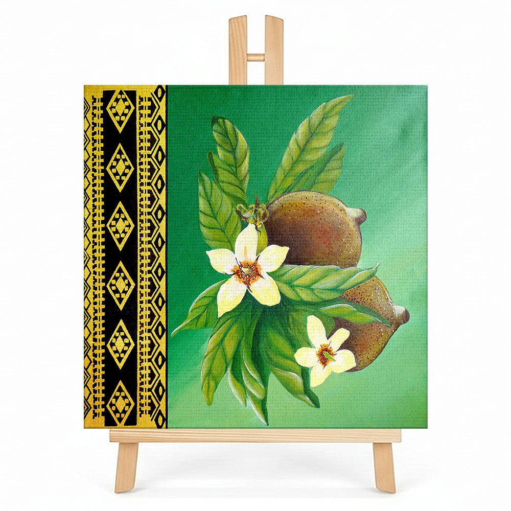 Print en lienzo con caballete decorativo: De la serie "Jai Kera" #3, Autora: Astrid Elena Moncada