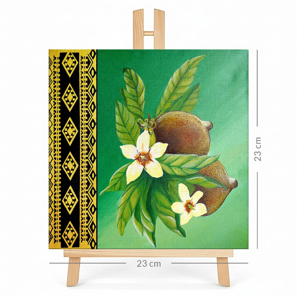 Print en lienzo con caballete decorativo: De la serie "Jai Kera" #3, Autora: Astrid Elena Moncada
