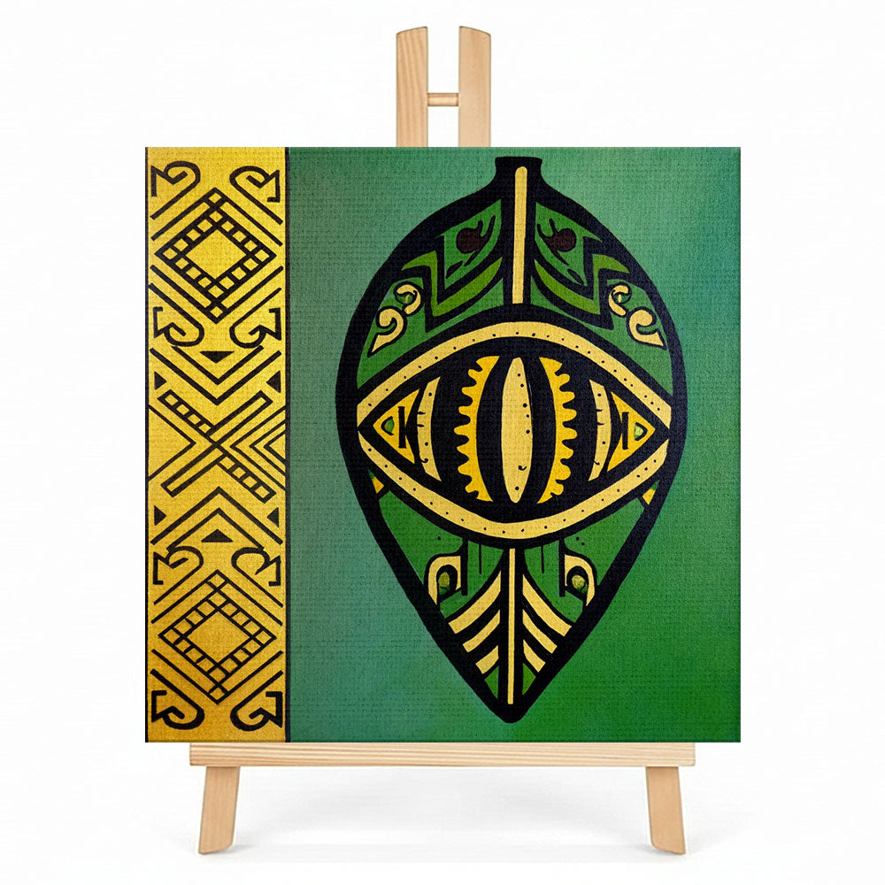Print en lienzo con caballete decorativo: De la serie "Jai Kera" #5, Autora: Astrid Elena Moncada