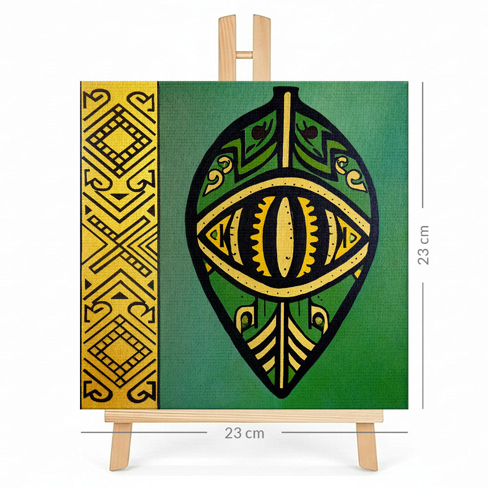 Print en lienzo con caballete decorativo: De la serie "Jai Kera" #5, Autora: Astrid Elena Moncada