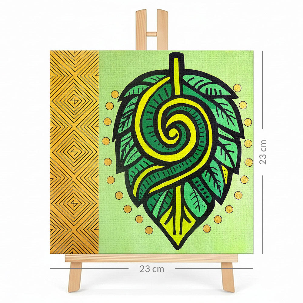 Print en lienzo con caballete decorativo: De la serie "Jai Kera" #6, Autora: Astrid Elena Moncada