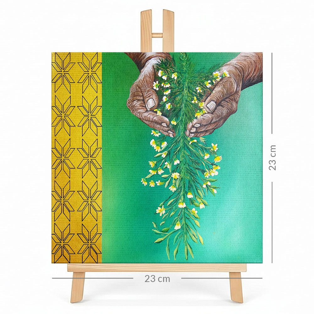 Print en lienzo con caballete decorativo: De la serie "Jai Kera" #7, Autora: Astrid Elena Moncada