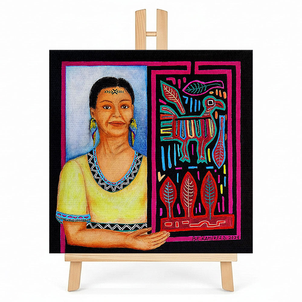 Print en lienzo sobre caballete decorativo: Señora Mola, Autora: Beatriz Elena Ramírez