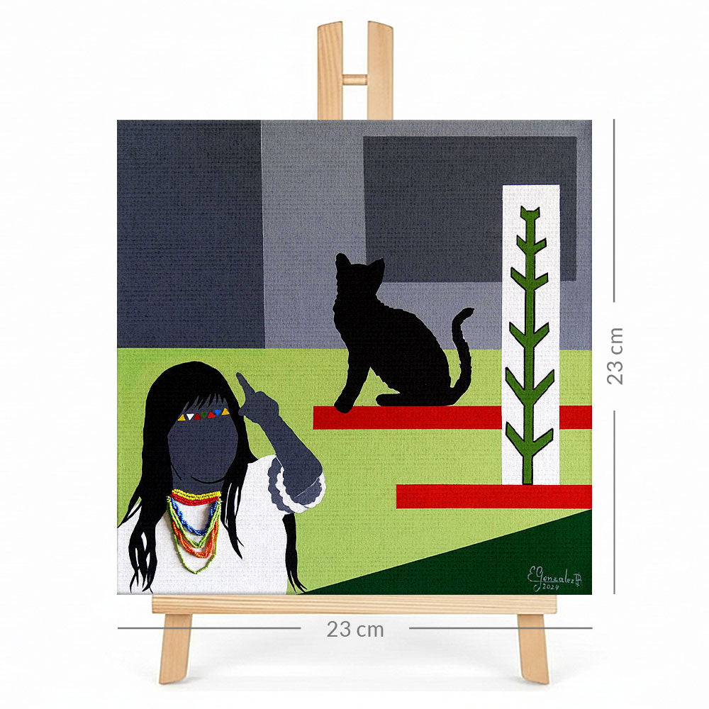 Print en lienzo sobre caballete decorativo: De la serie "El ojo que todo lo ve" #1, Autora: Erleny González Bolívar