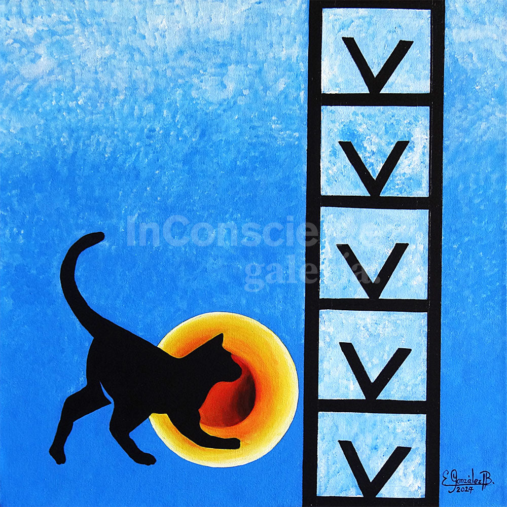 Print en lienzo sobre caballete decorativo: De la serie "El ojo que todo lo ve" #5, Autora: Erleny González Bolívar