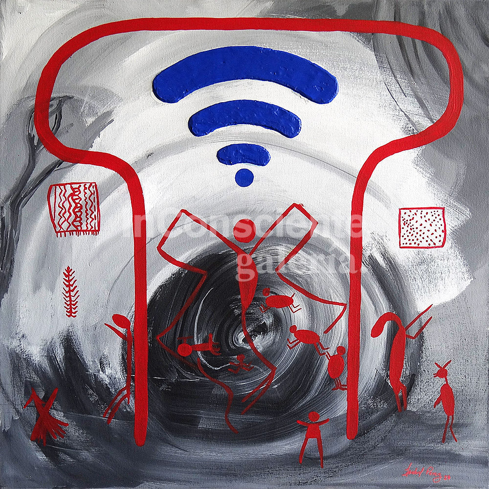Print en lienzo con caballete decorativo: De la serie "Raudal de la memoria" #4, Autor: Isabel Cristina Pérez
