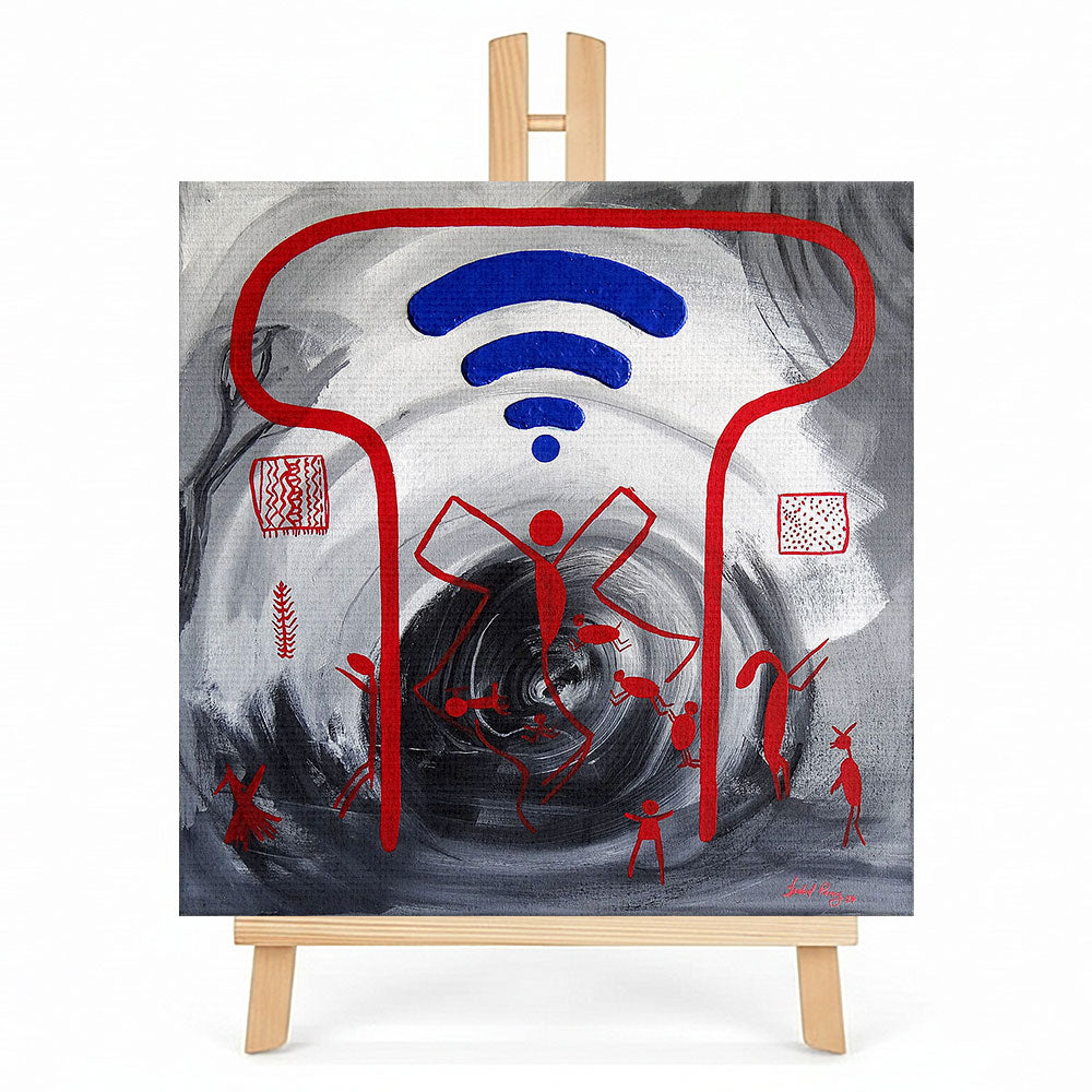 Print en lienzo con caballete decorativo: De la serie "Raudal de la memoria" #4, Autor: Isabel Cristina Pérez