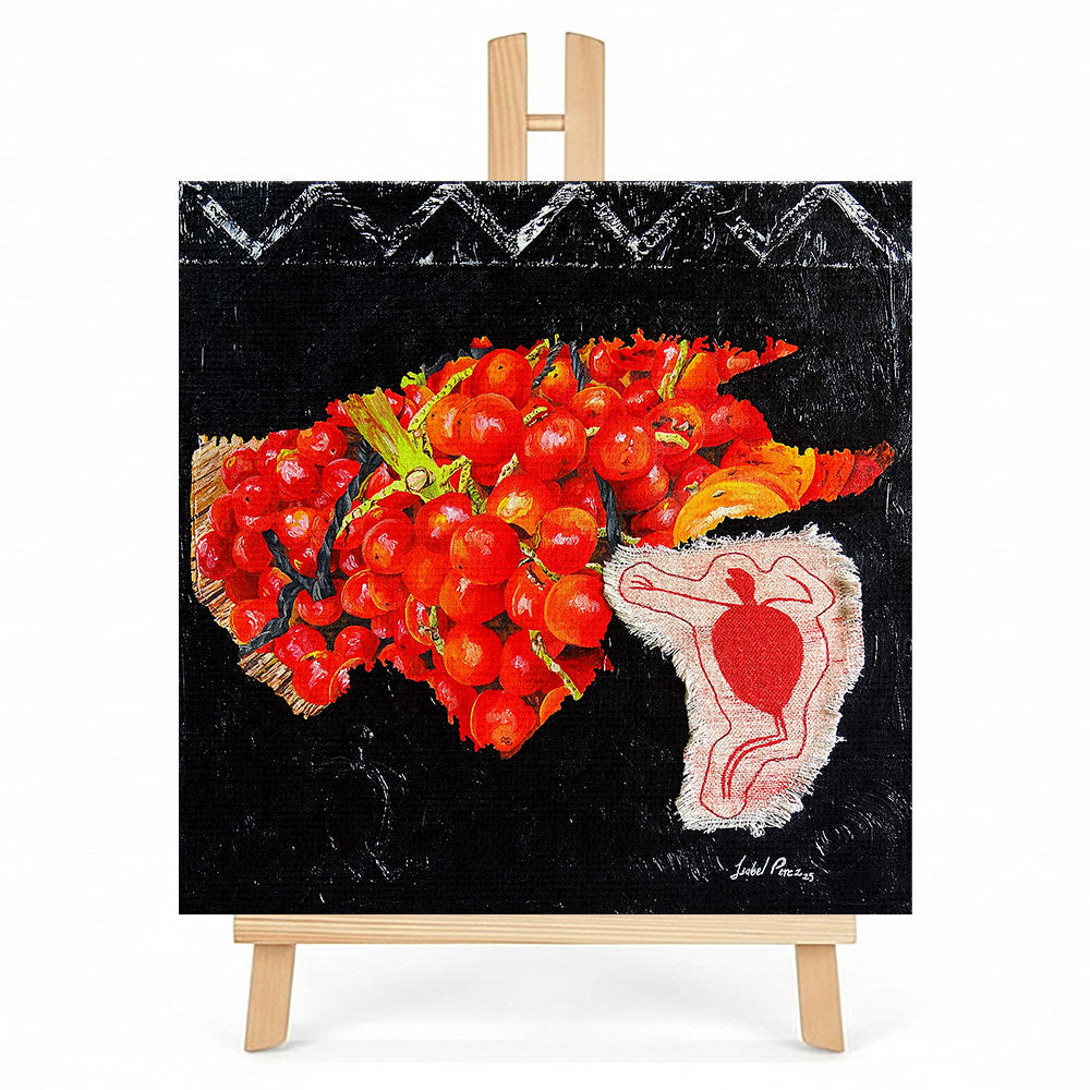 Print en lienzo con caballete decorativo: De la serie "Raudal de la memoria" #5, Autor: Isabel Cristina Pérez