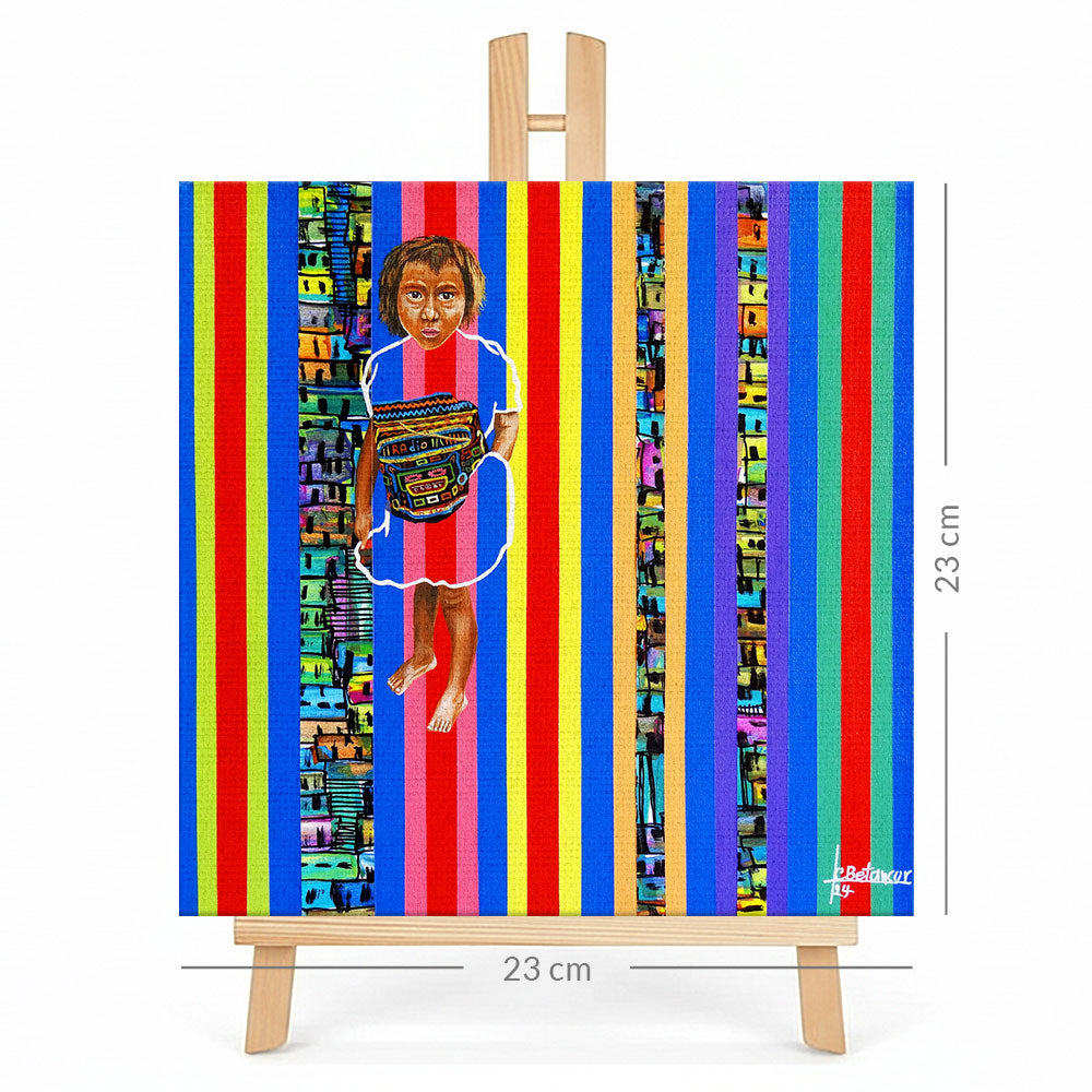 Print en lienzo sobre caballete decorativo: De la serie "Líneas Temporales" #1, Autor: Juan Carlos Muñoz Betancur