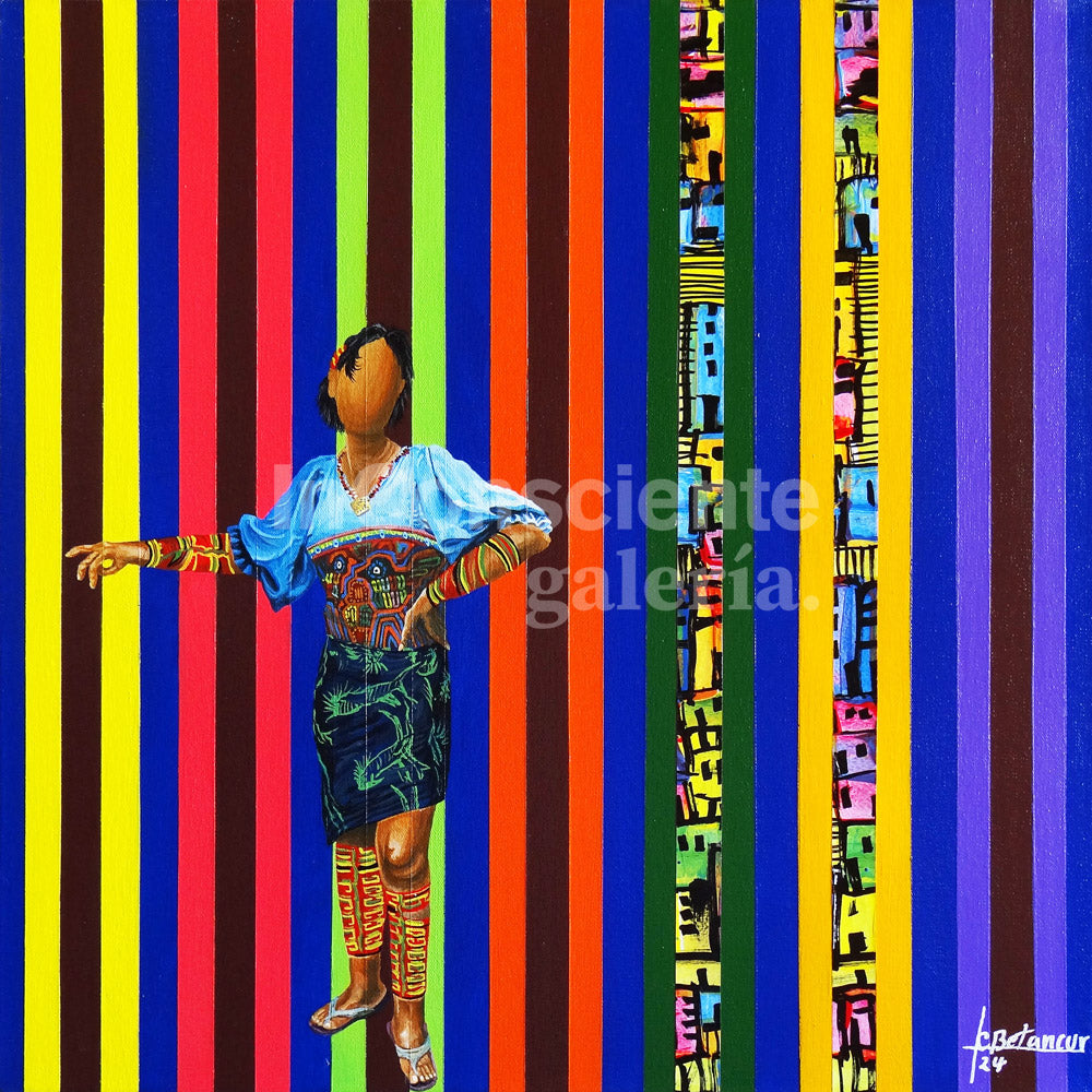 Print en lienzo sobre caballete decorativo: De la serie "Líneas Temporales" #2, Autor: Juan Carlos Muñoz Betancur