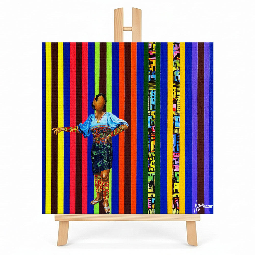 Print en lienzo sobre caballete decorativo: De la serie "Líneas Temporales" #2, Autor: Juan Carlos Muñoz Betancur