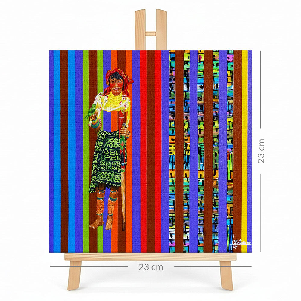 Print en lienzo sobre caballete decorativo: De la serie "Líneas Temporales" #3, Autor: Juan Carlos Muñoz Betancur