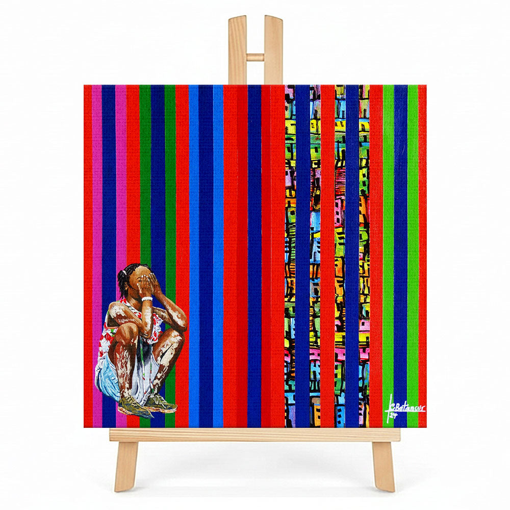 Print en lienzo sobre caballete decorativo: De la serie "Líneas Temporales" #4, Autor: Juan Carlos Muñoz Betancur