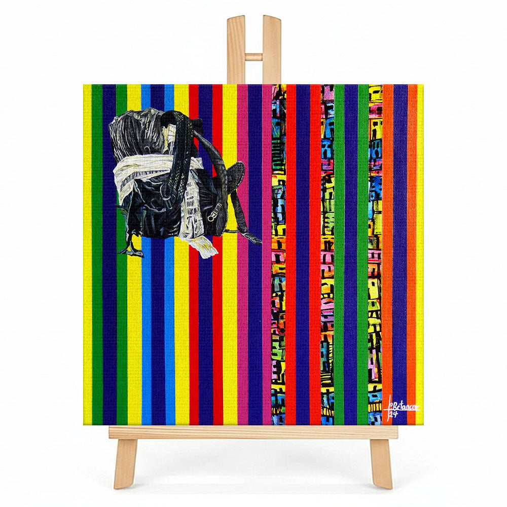 Print en lienzo sobre caballete decorativo: De la serie "Líneas Temporales" #5, Autor: Juan Carlos Muñoz Betancur