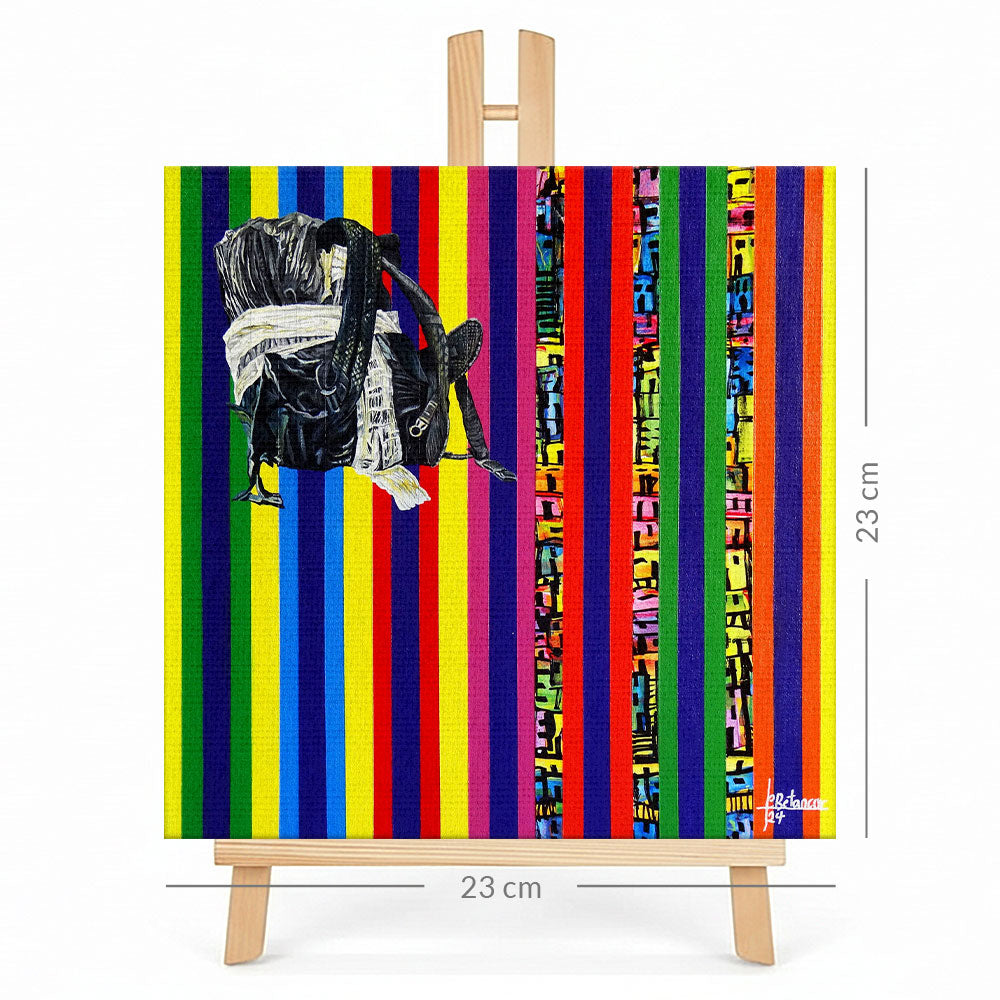 Print en lienzo sobre caballete decorativo: De la serie "Líneas Temporales" #5, Autor: Juan Carlos Muñoz Betancur