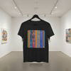 Camiseta unisex de algodón premium 200 g, inspirada en la obra: "Líneas temprales #1", Autor: Juan Carlos Muñoz Betancur