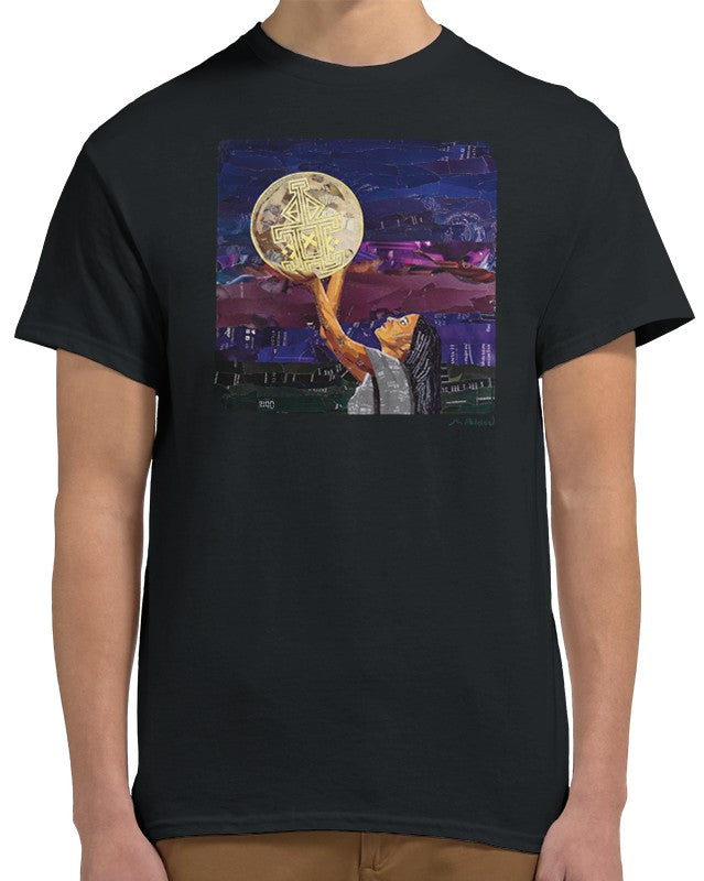Camiseta unisex de algodón premium 200 g, inspirada en la obra: "Convergencia #6", Autor: Juan Sergey Pelaéz