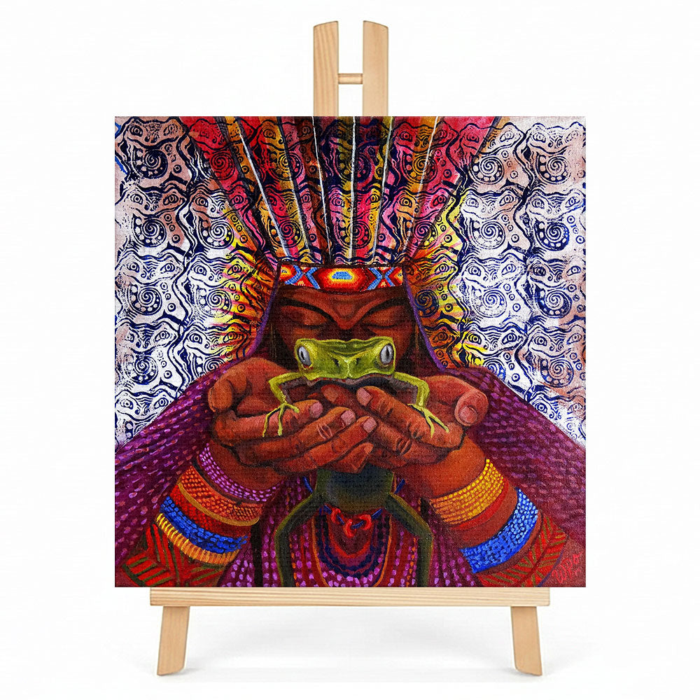 Print en lienzo con caballete decorativo: De la serie "Viajes ancestrales" #1, Autor: Weimar Alfonso Roldán