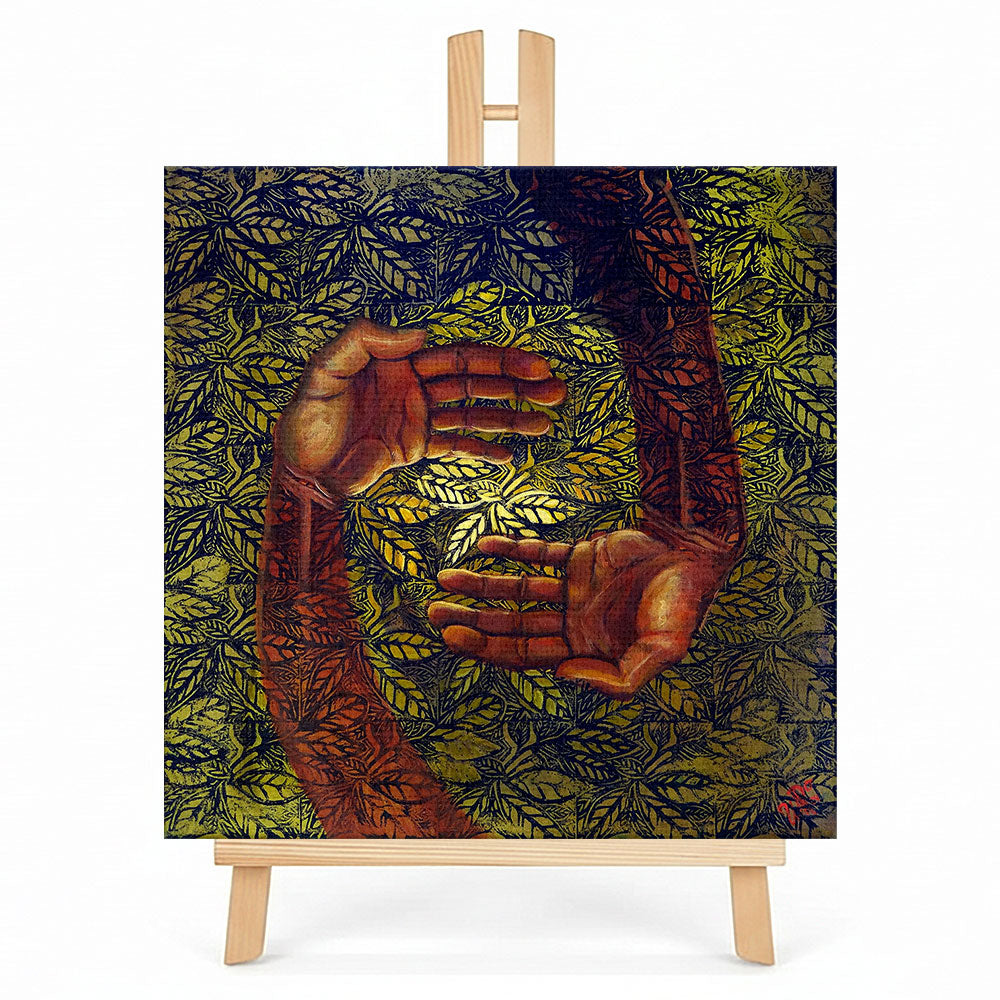 Print en lienzo con caballete decorativo: De la serie "Viajes ancestrales" #2, Autor: Weimar Alfonso Roldán