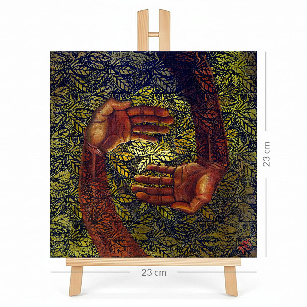 Print en lienzo con caballete decorativo: De la serie "Viajes ancestrales" #2, Autor: Weimar Alfonso Roldán