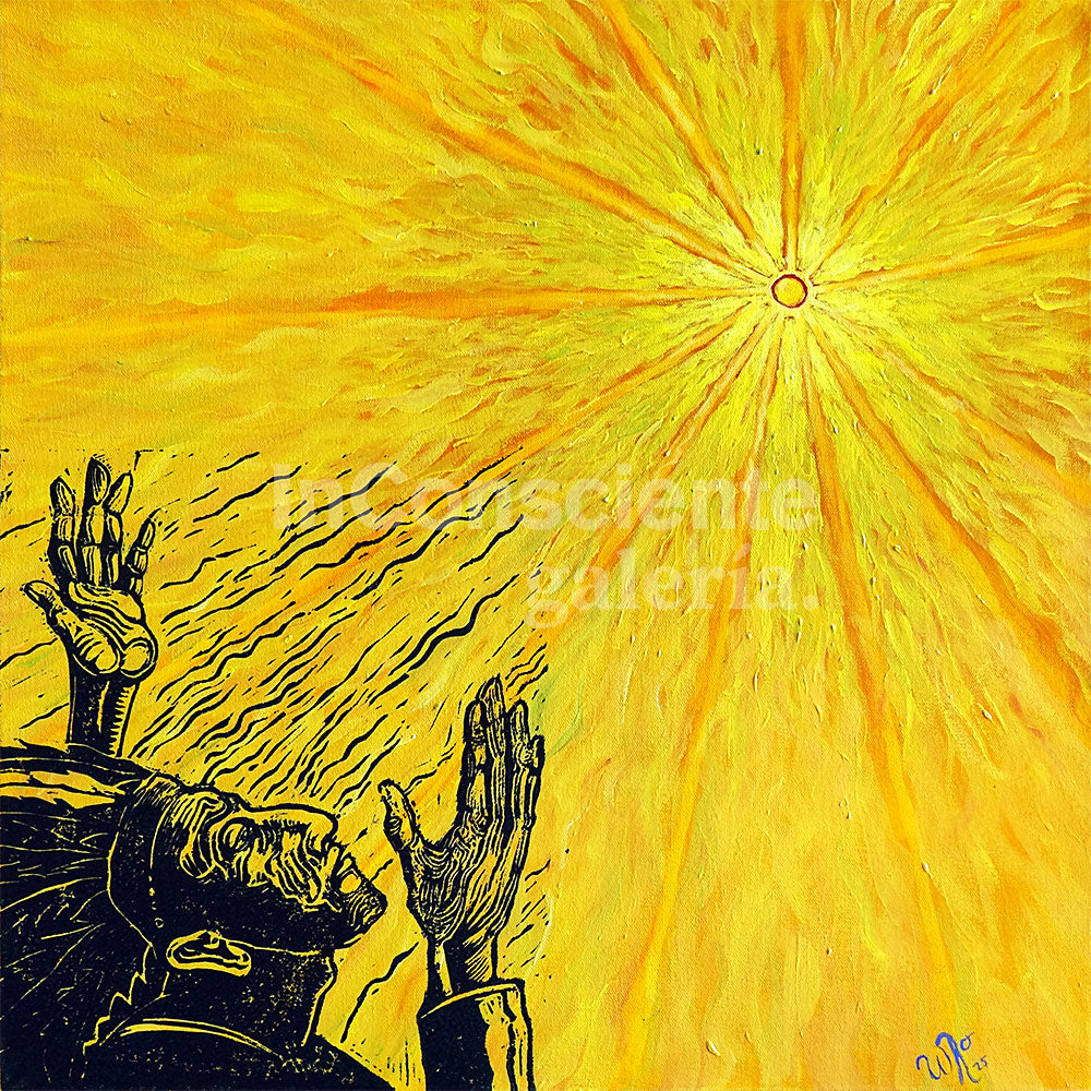 Print en lienzo con caballete decorativo: De la serie "Viajes ancestrales" #5, Autor: Weimar Alfonso Roldán