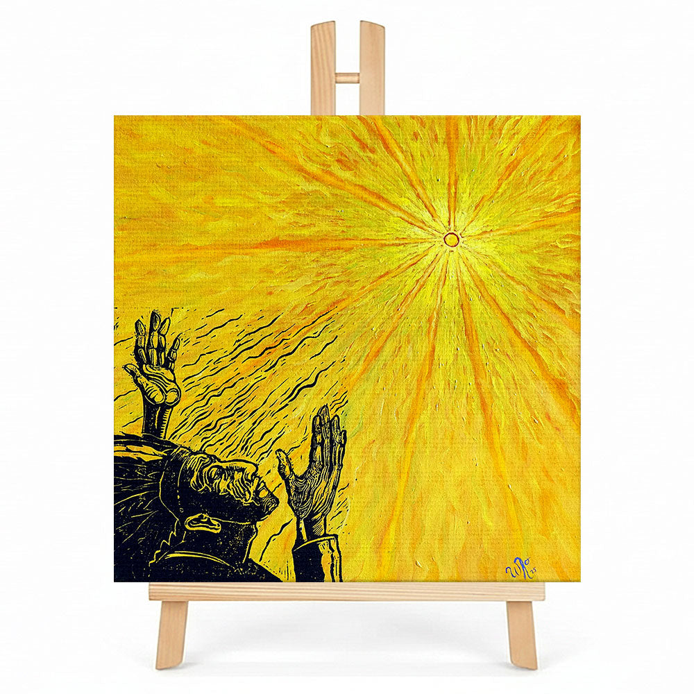 Print en lienzo con caballete decorativo: De la serie "Viajes ancestrales" #5, Autor: Weimar Alfonso Roldán