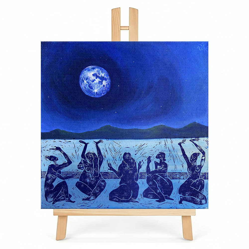 Print en lienzo con caballete decorativo: De la serie "Viajes ancestrales" #6, Autor: Weimar Alfonso Roldán