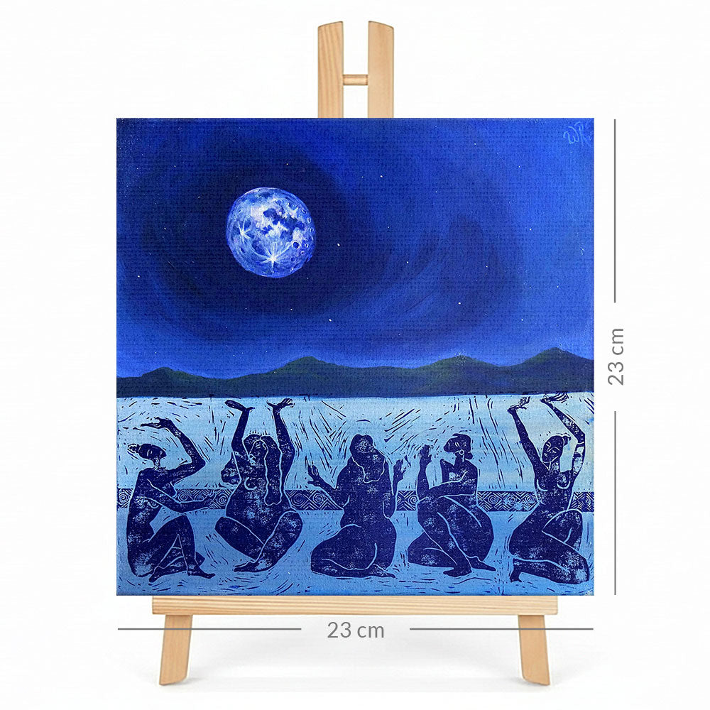 Print en lienzo con caballete decorativo: De la serie "Viajes ancestrales" #6, Autor: Weimar Alfonso Roldán