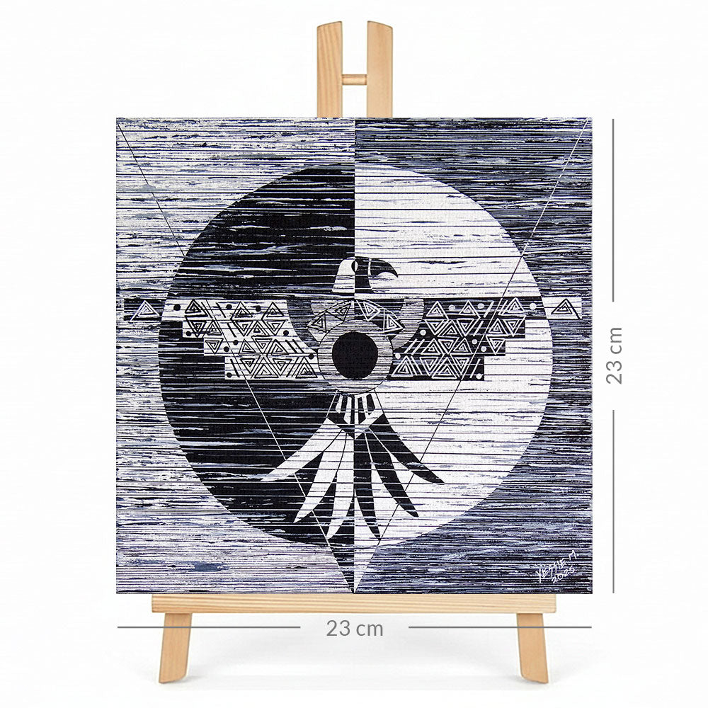 Print en lienzo sobre caballete decorativo: De la serie "Atributos Geométricos" #6, Autora: Yessie Morales Vásquez